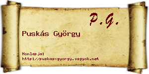 Puskás György névjegykártya